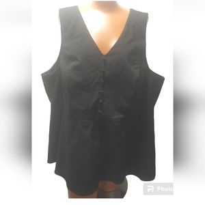 Torrid Blouse Black Bengaline Peplum Sleeveless Top Woman 4X Corporate Gothic